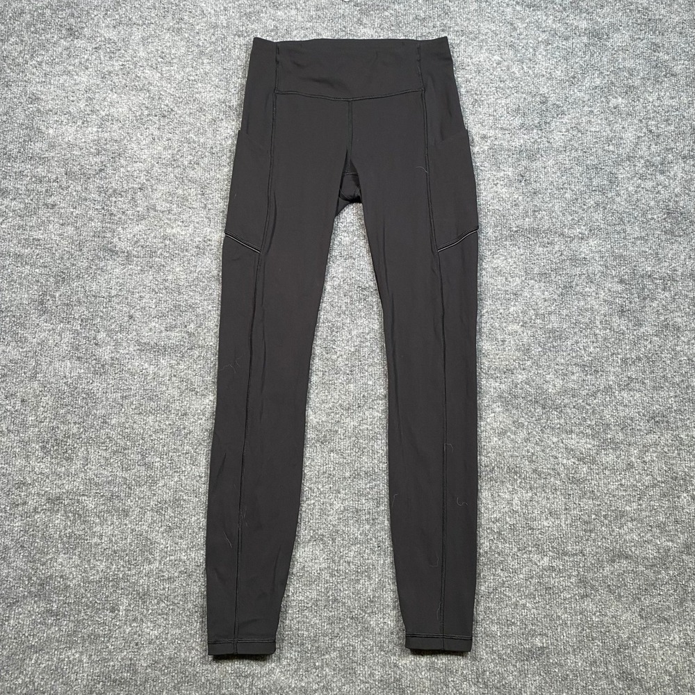 Lululemon Speed Up Tight 28 Black Running Leggings Pockets LW5BMUS Size 4